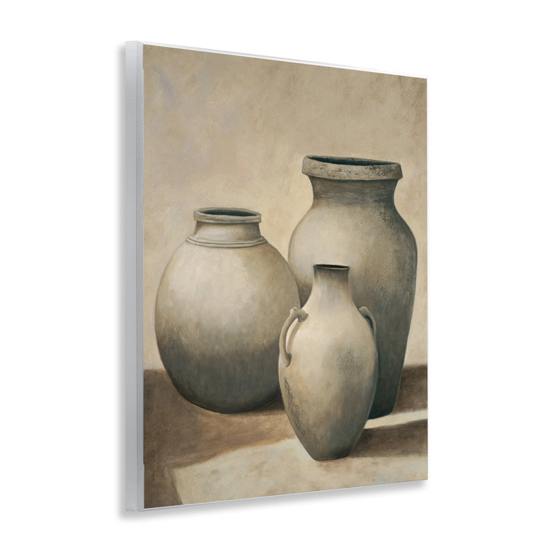 Trio de vases, plaque murale Nature morte, conception d'André Mazo