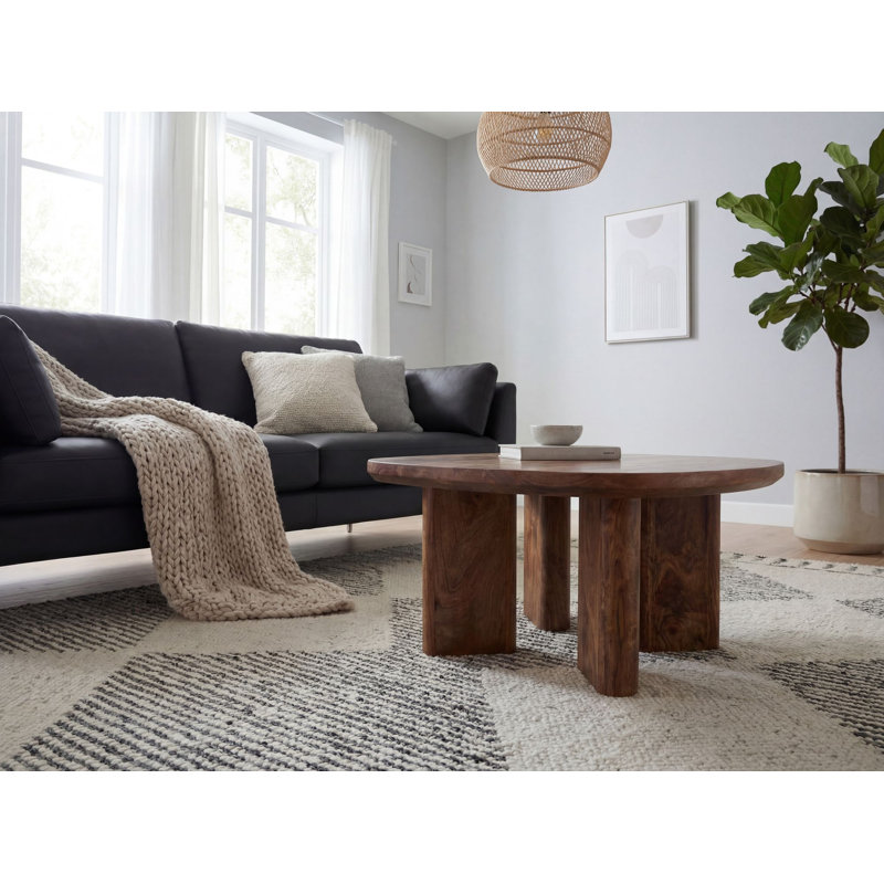 Square Solid Mango Wood Coffee Table