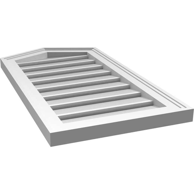 Ventilé à pignon fonctionnel en uréthane à hauteur de sommet 5 pintes, brun clair apprêté, H 30 po x l 16 po x P 1,5 po