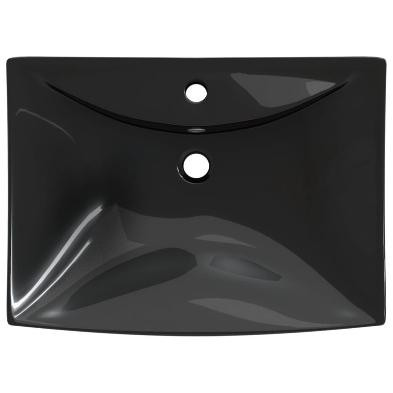 Metro Lane Markel 600mm L x 440mm W Ceramic Rectangular Sink, Black