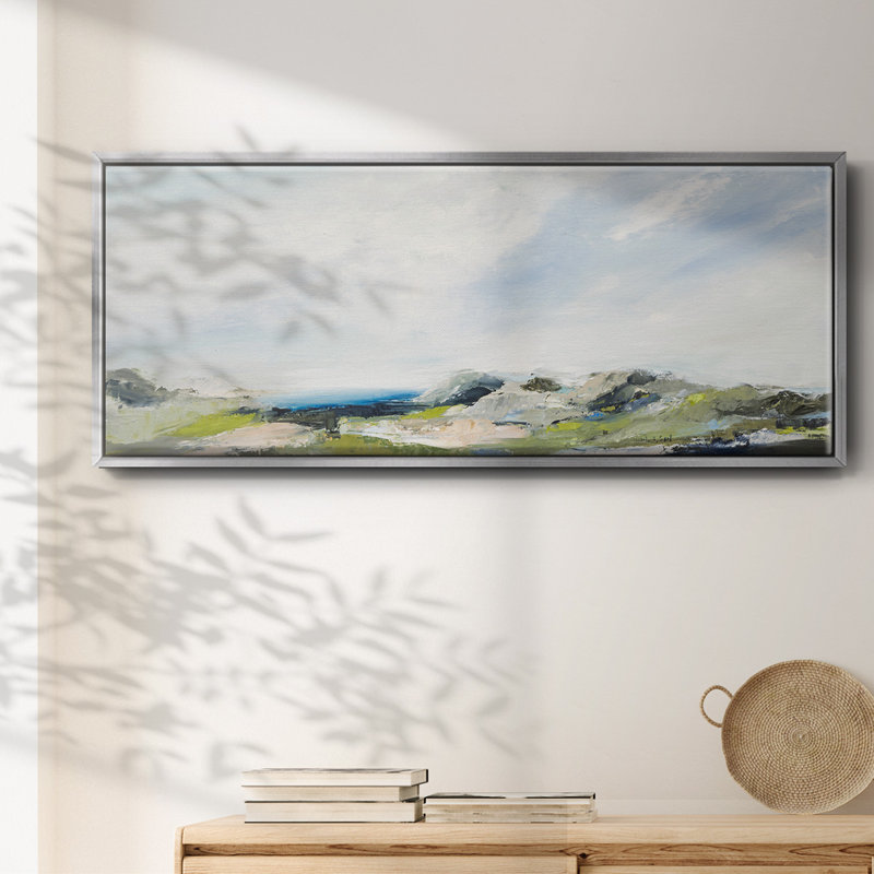 «The Earth Sings», toile encadrée, H 12 po x l 30 po x P 1,5 po, Argent