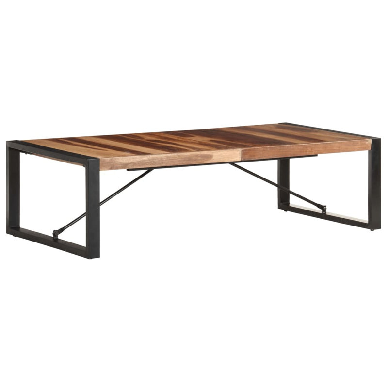 Danville Coffee Table Solid Wood, Dark Brown, Black, 40cm H x 140cm W x 70cm D