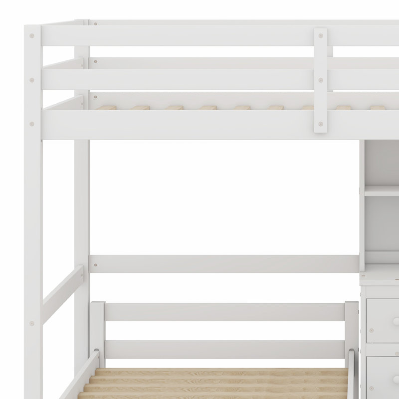 Lit mezzanine avec lit autonome, Blanc