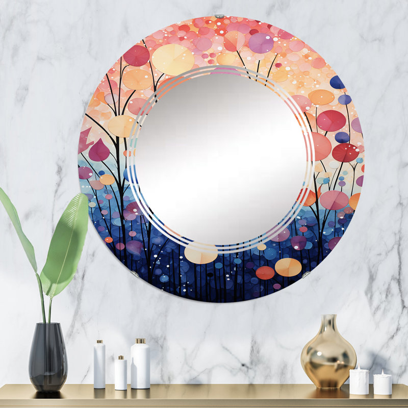 Isarlora - Miroir mural rond moderne, 32 po x 32 po