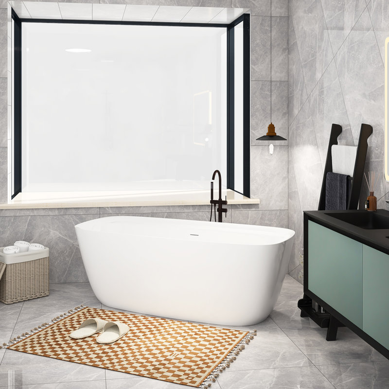 69'' x 32'' Freestanding Soaking Acrylic Bathtub