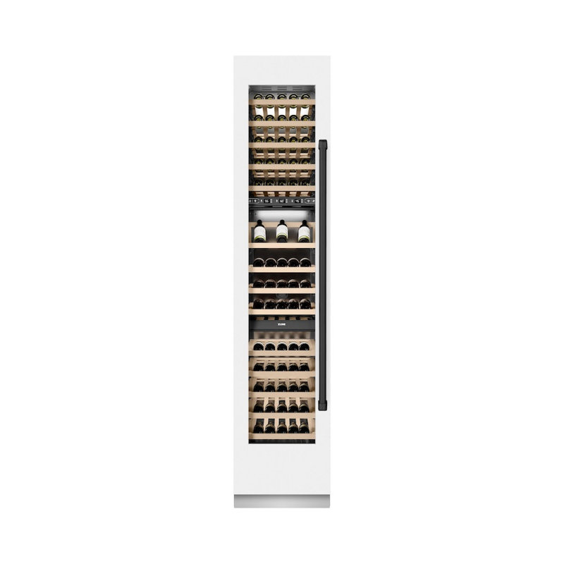 ZLINE Autograph 18 in. White Matte 68 Bottle Right Hinge Column Wine Cooler with Bronze Accents, Right Handed, Black