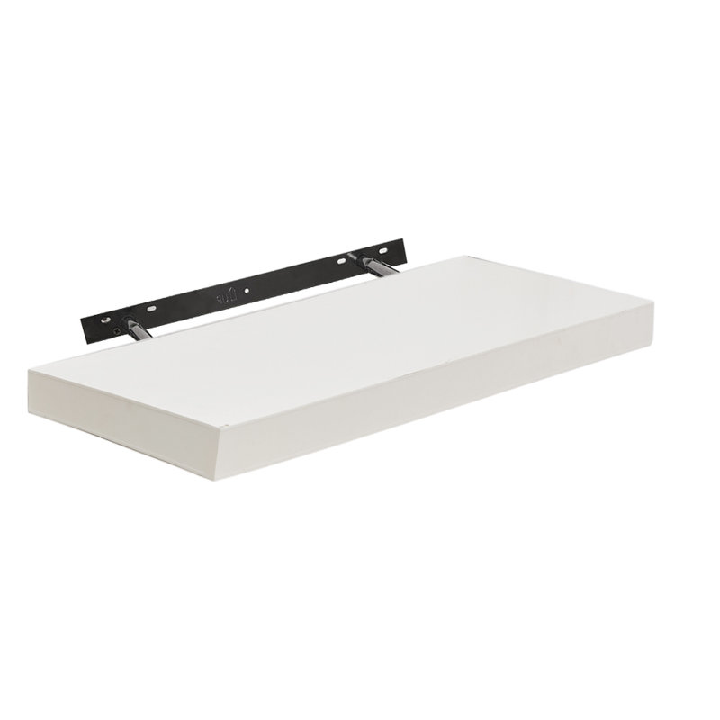 Floating Wall Shelf Kit, Gloss White, 4cm H x 60cm W x 24cm D