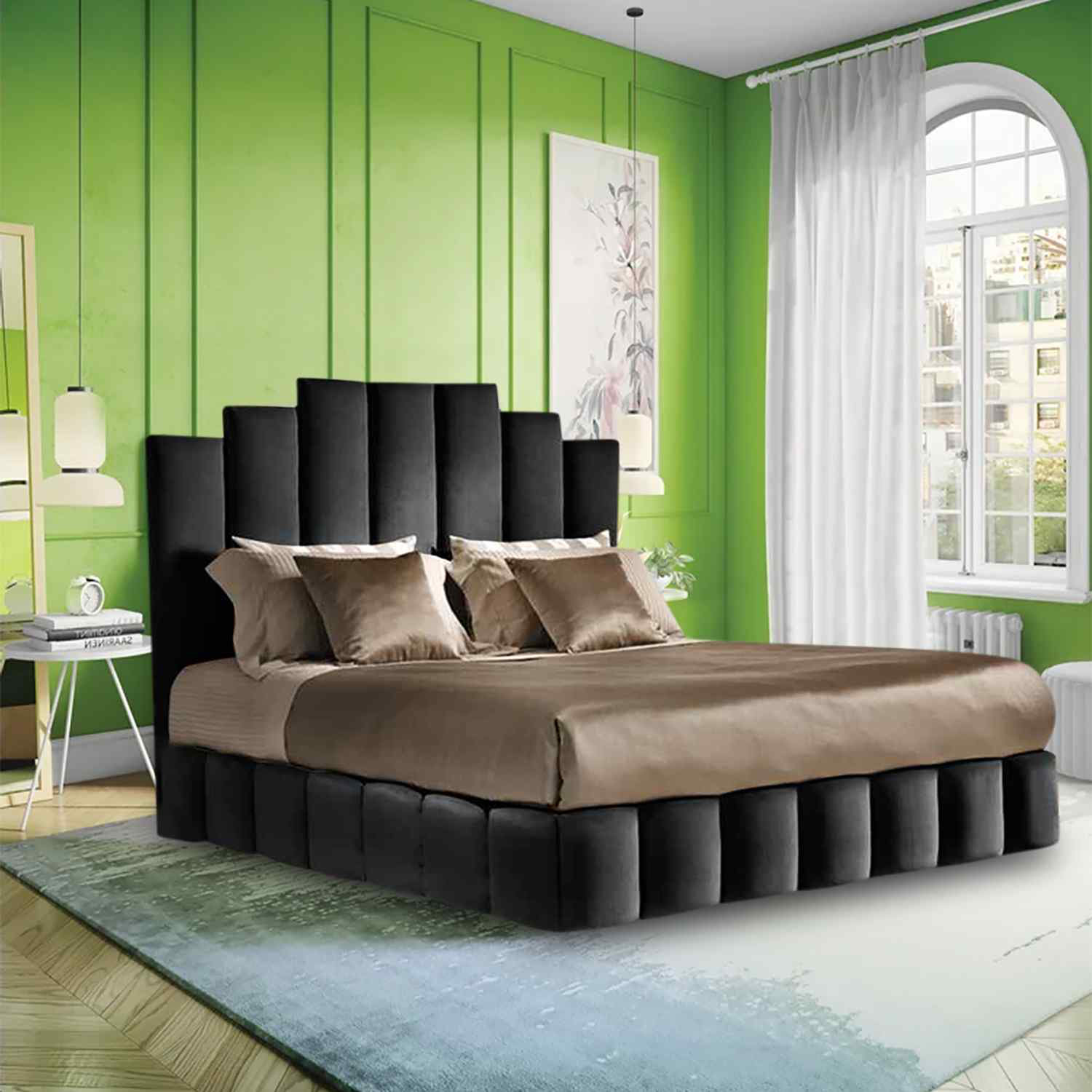 Wayfair green shop velvet bed