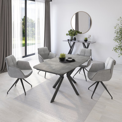 Extendable Metal Base Dining Table
