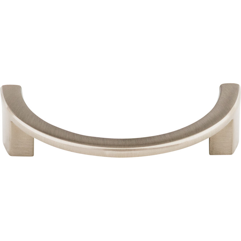 Half Circle Open 3 1/2" Center to Center Finger pull, Brushed Satin Nickel