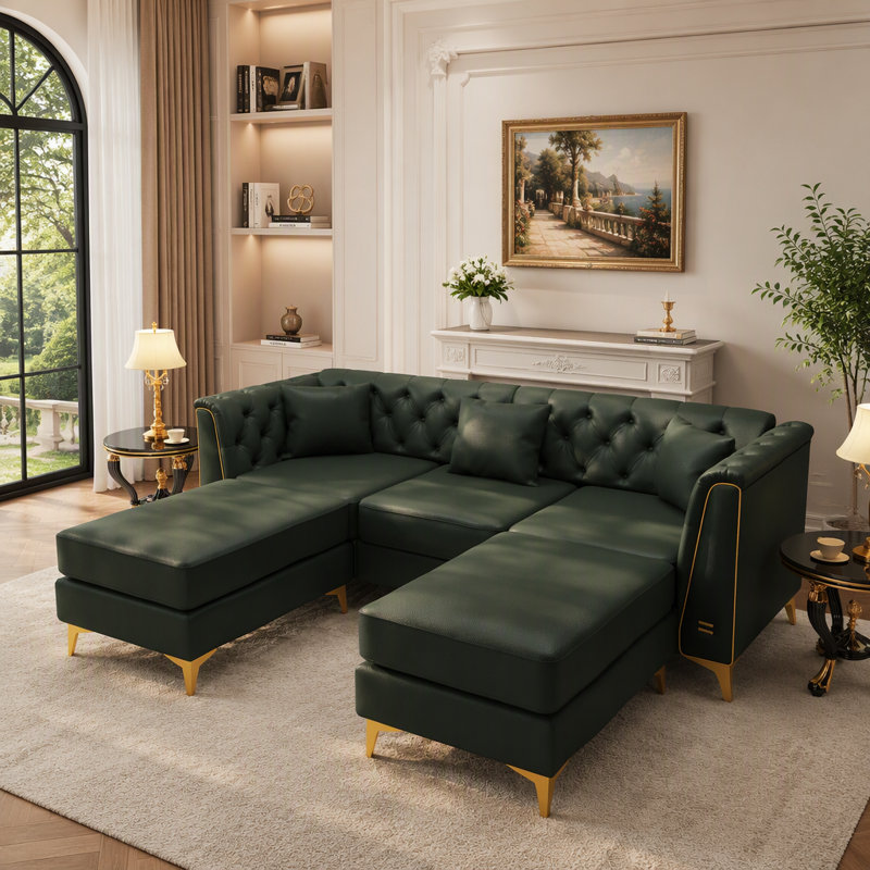 Canapé modulaire Chesterfield avec 3 coussins