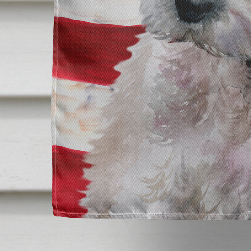 Drapeau de maison en polyester à 2 côtés Shahnur, Westie gris