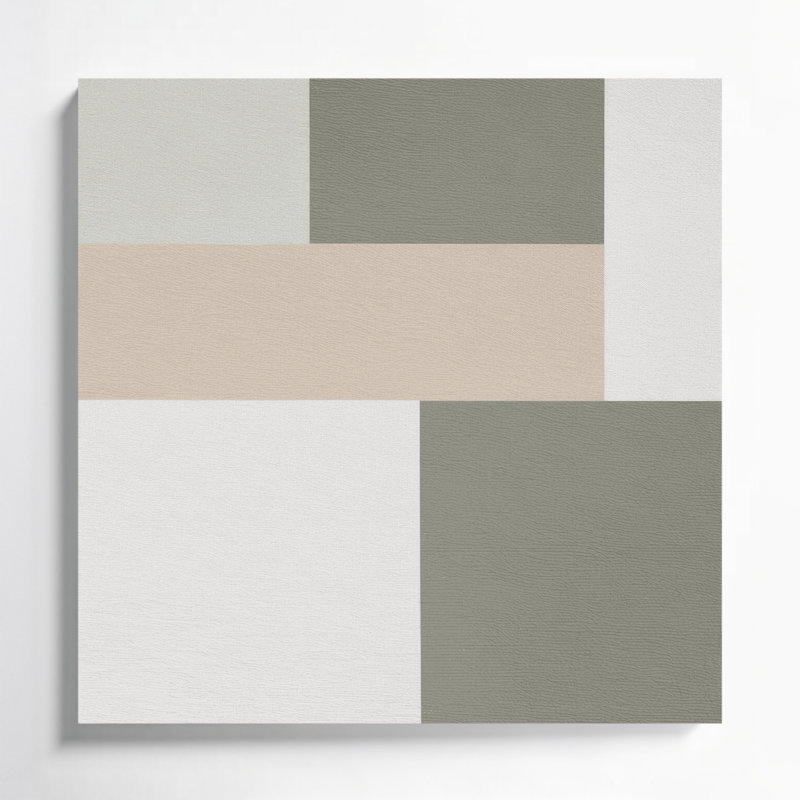 Minimalisme 94, art mural sur toile beige, H 12 po x l 12 po