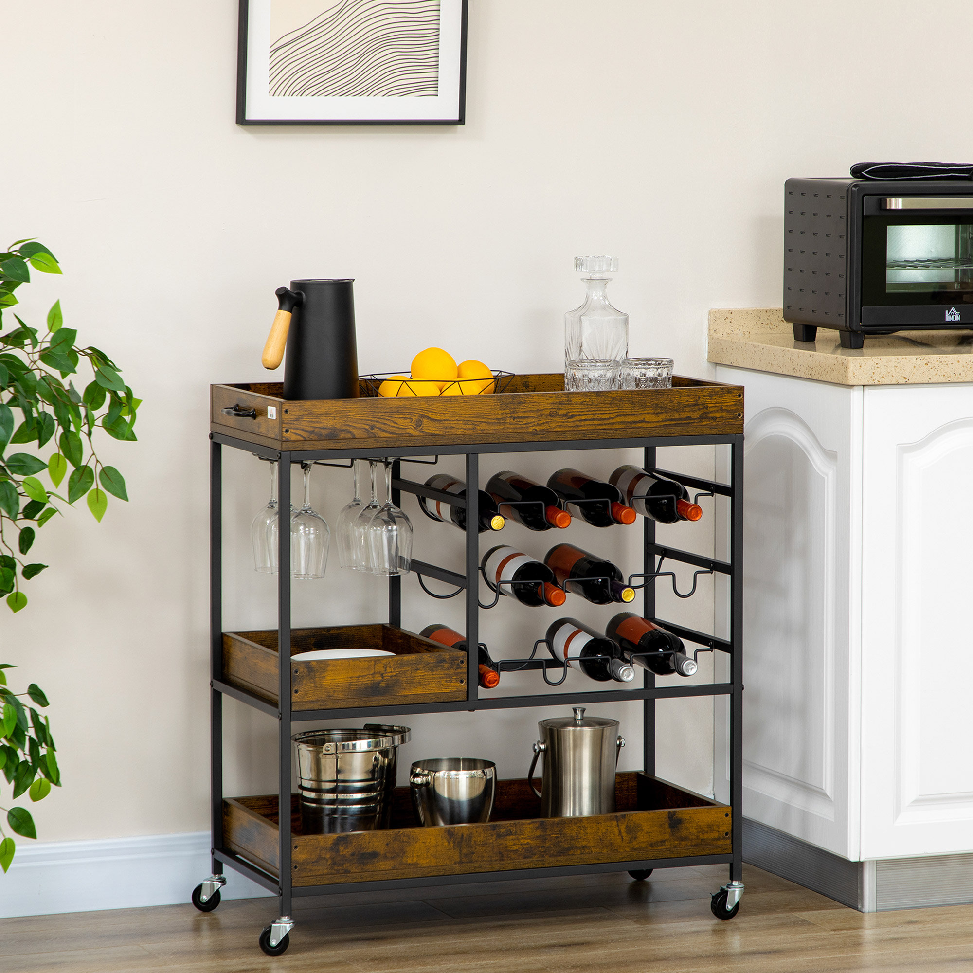 17 Stories Zoro Kitchen Cart Wayfair
