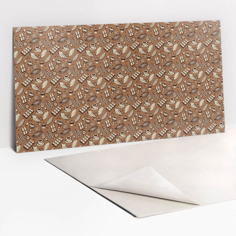 Self Adhesive Vinyl Splashback Wall Panel Sticker Tile Peel Stick 100x50 cm Brown abstraction