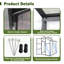 Serre de plain-pied pour l'extérieur, évent réglable et porte à charnière verrouillable, panneau en polycarbonate anti-UV de 4 mm avec structure en aluminium antirouille pour patio