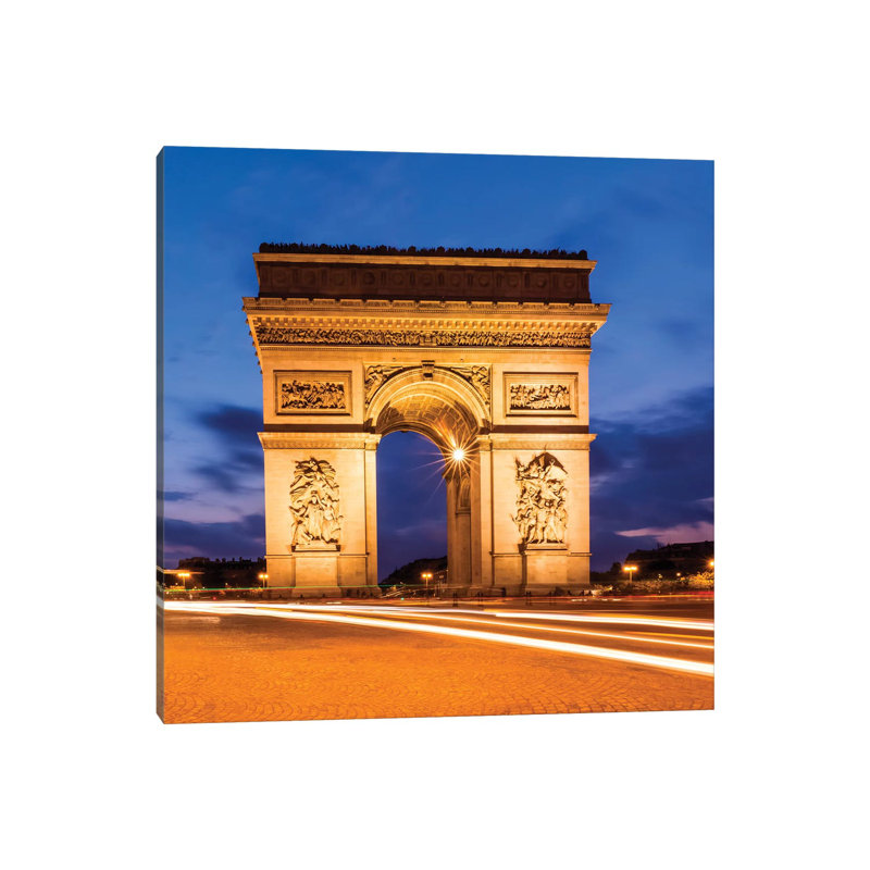 Paris at Night Arc De Triomphe 1 Piece Wrapped Canvas Wall Art, 93.98 cm H x 93.98 cm W x 1.91 cm D