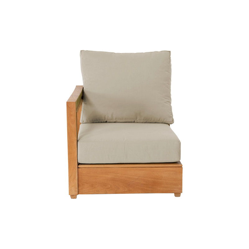 Méridienne d'extérieur en teck Jabrayah, Beige antique