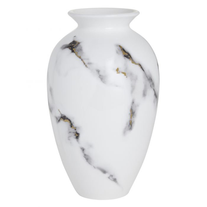 Vase de table Venice, H 9,5 po x l 7 po x P 7 po, Blanc