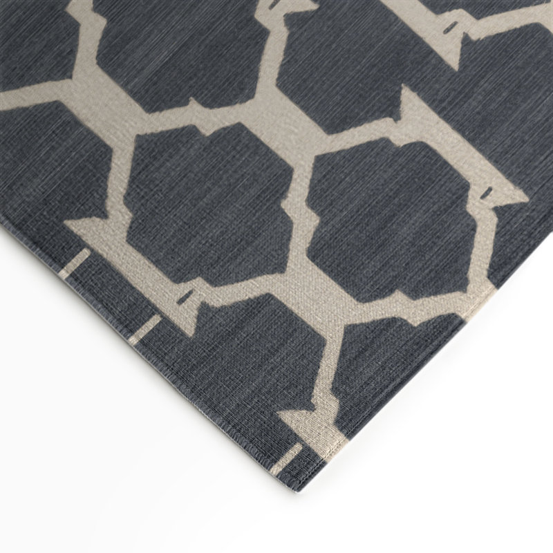 Tapis gris intérieur et extérieur Trellis, Rectangulaire 3 pi x 5 pi