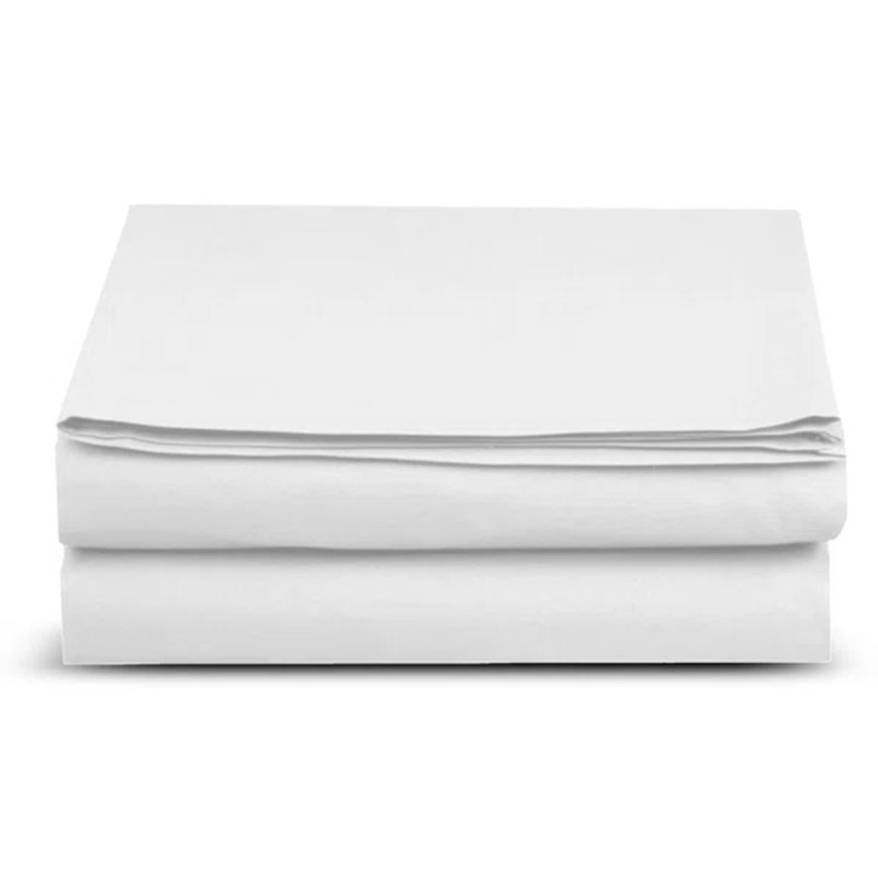 Deirdre 200 Thread Count Egyptian Certified Cotton Flat Sheet, Super King (6'), White