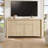 Quandro 63" Sideboard Modern Natural Wood Coffee Bar With 4 Doors And Adjustable Shelves For Kitchen