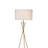 64.5" Tall "Ester" Mid-Century Metal Floor Lamp, Hourglass Design, Matte Gold