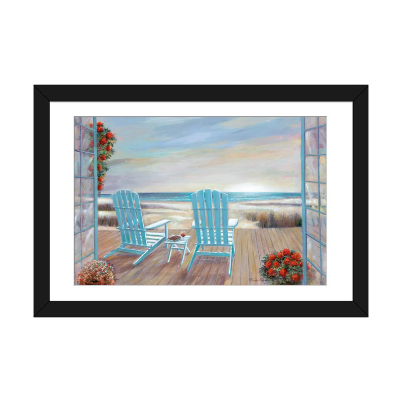 " Serendipity " Painting Print, 16" H x 24" W x 1" D, Black Framed