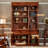 Solid White Ash Wood Three-Door Storage Bookcase With Glass Panels
