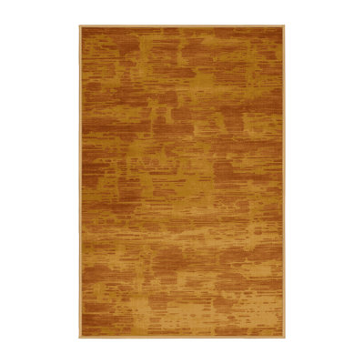 Machine Washable Abstract Brown Area Rug