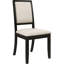 Ensemble de salle à manger de style contemporain 7, table noire, chaises d'appoint rembourrées crème et sièges à finition rectangulaire extensible