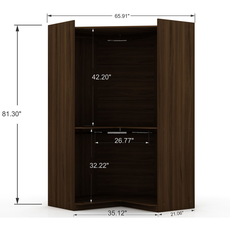 Aleece 65.91'' Closet System, Brown