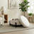 Round Storage Ottoman With Removable Lid, Under-seat Storage & Fold-out Solid Wood Legs, Sherpa Upholstered Multifunctional Stool