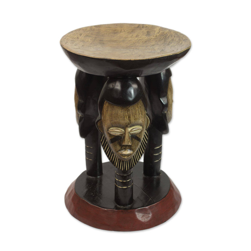 Tabouret d'appoint en bois massif Erikia