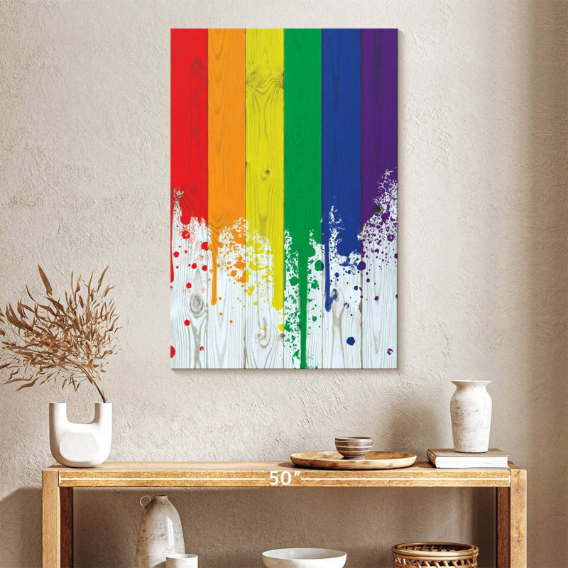 Khadjiah Rainbow Paint Spill, 39" H x 26" W