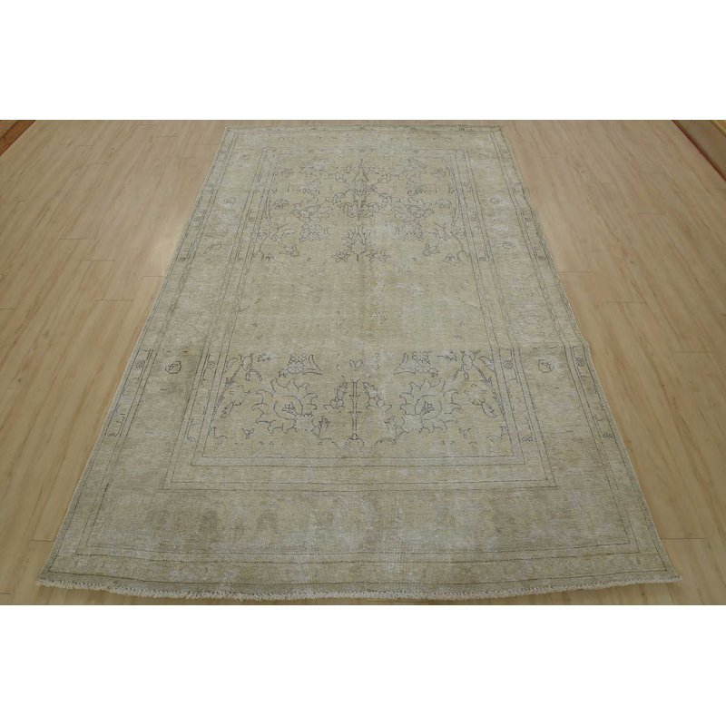 Tapis beige noué à la main Tabriz