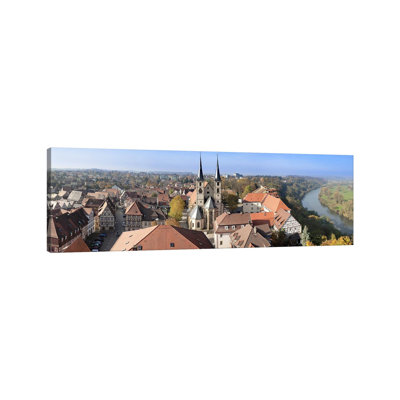 Old Town Viewed from Blue Tower, Bad Wimpfen, Baden-Wurttemberg, Germany 1 Piece Wrapped Canvas Panoramic Wall Art