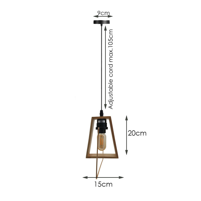 Romine 1 - Light Wood Single Pendant