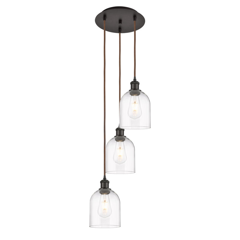 Odaniel 3 - Light Cluster Pendant, Clear, Oil Rubbed Bronze