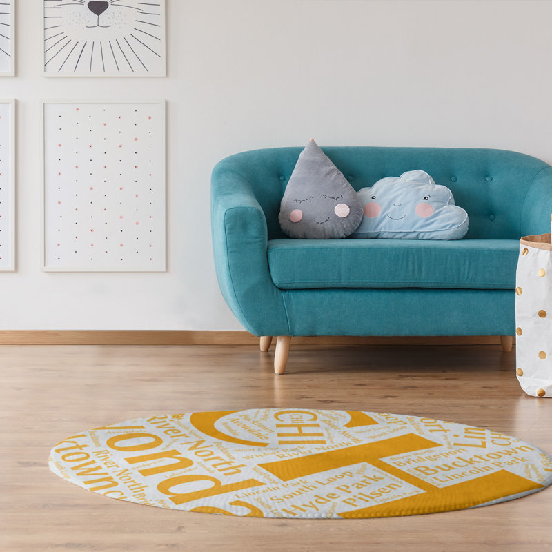 Chenille Indoor Rug, Round 5'