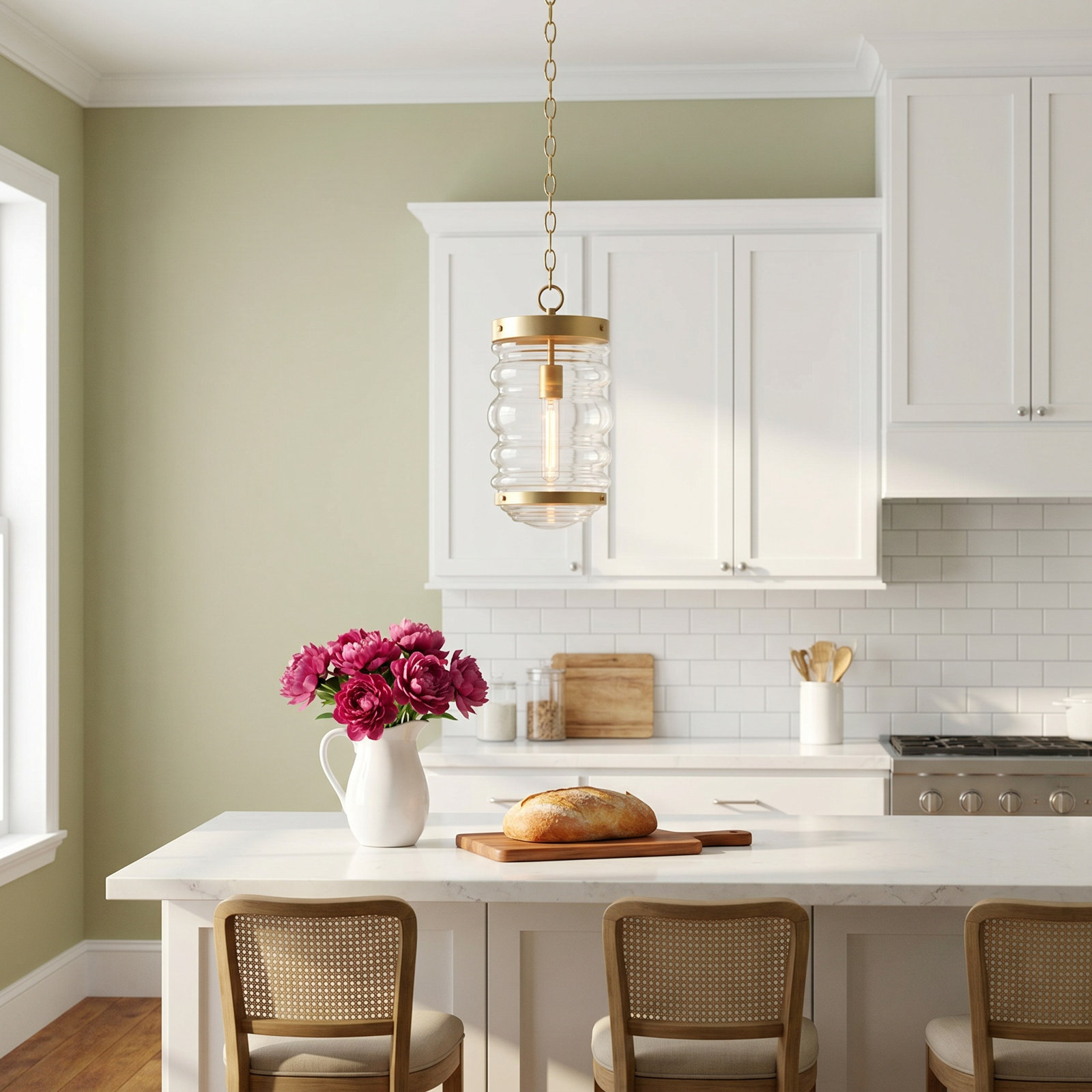Single Light Glass Dimmable Pendant