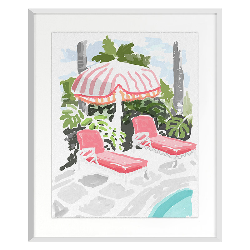 Lounge Print by Dana Gibson, 48" H x 40" W x 1.75" D, White