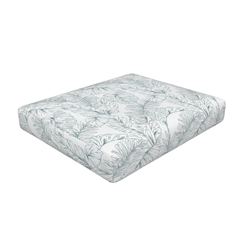 Sunbrella® Outdoor 3.5'' Ottoman Seat Cushion, Sunbrella Calm Laurel