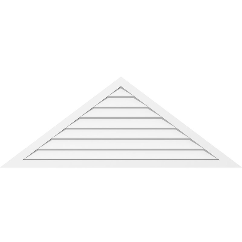 Triangle Surface Mount Non-Functional Brickmould Frame PVC Gable Vent 7/12 Pitch, 12.87" H x 13" W x 44" D