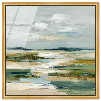«Neutral Sprawl», impression murale encadrée en acrylique sur toile par Art Remedy, cadre doré, 12 x 12