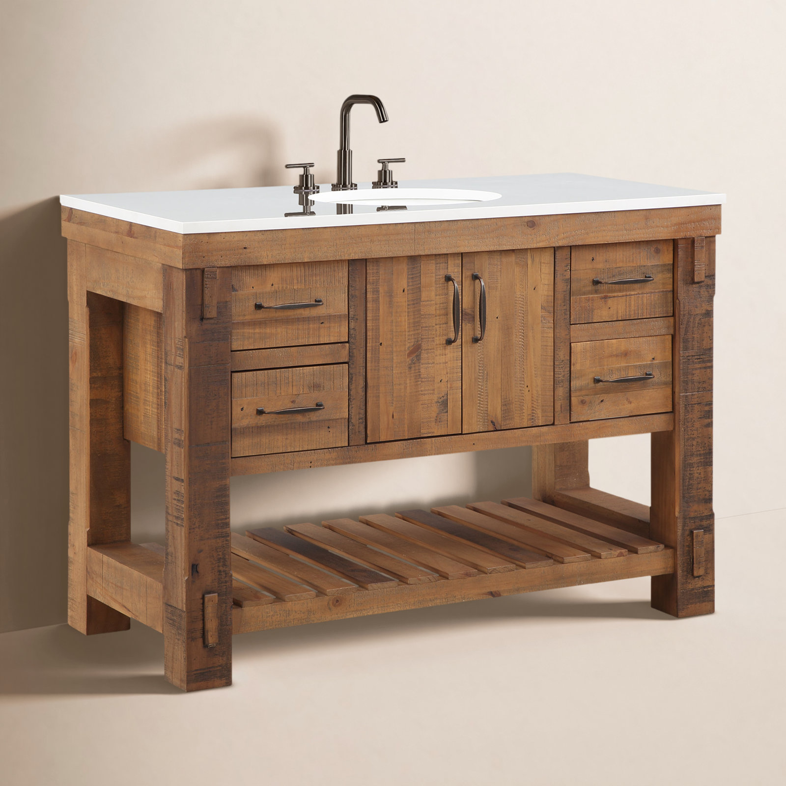 Bromley 48" Pine Single Bathroom Vanity, Vintage Pine