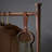 Coat Rack Trapezoid Side Hooks Wicker Basket
