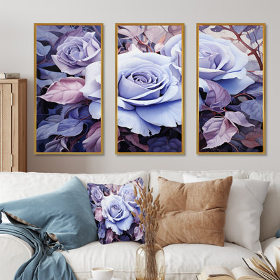 «Twist Lavender Rose I», ensemble d'art sur toile à spirales abstraites