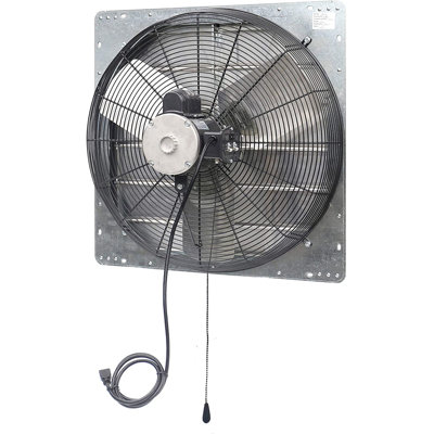 iLIVING ILG8SF24V-T 24 pouces à obturateur de garage pour garage avec ventilateur à obturateur avec thermostat à 2 vitesses et cordon d'alimentation de 6 pieds de long, 24 po - variable, argent