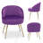 Ladson Velvet Upholstered Vanity Chair Round Back Accent Chair with Soft Cushion for Living Room Bedroom and Makeup Beauty Seat-1061494392